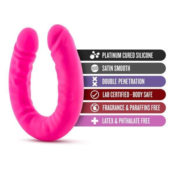 Blush Novelties Dildo Ruse 18 inch Silicone Slim Double Dildo - Hot Pink