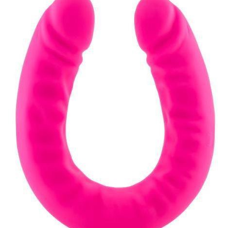 Blush Novelties Dildo Ruse 18 inch Silicone Slim Double Dildo - Hot Pink