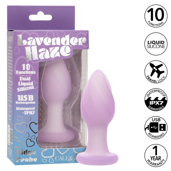 Lavender Haze Ridged Vibrating Butt Plug