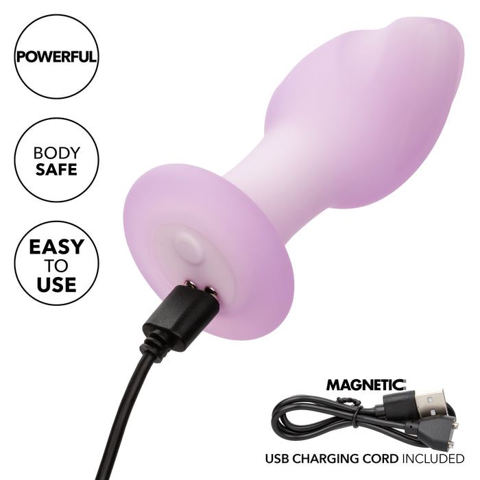 Lavender Haze Ridged Vibrating Butt Plug