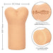 The Cheap Thrills The French Maid Ass Stroker - Vanilla is a beige, cylindrical stroker made of lifelike PureSkin, with a heart-shaped opening, textured inner chamber, closed end for suction, and measures 5.5" x 3" (14 cm x 7.5 cm).