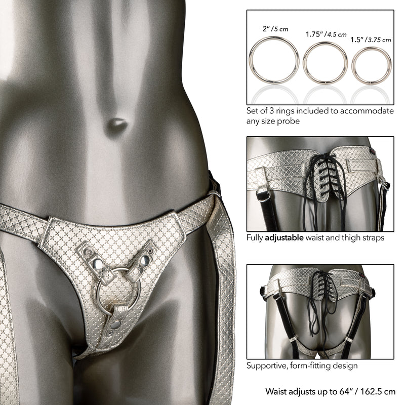 The Regal Queen Strap-on Harness - Gold