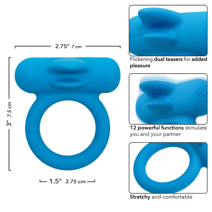 Double Trouble Clit Flicking Couples Vibrating Cock Ring