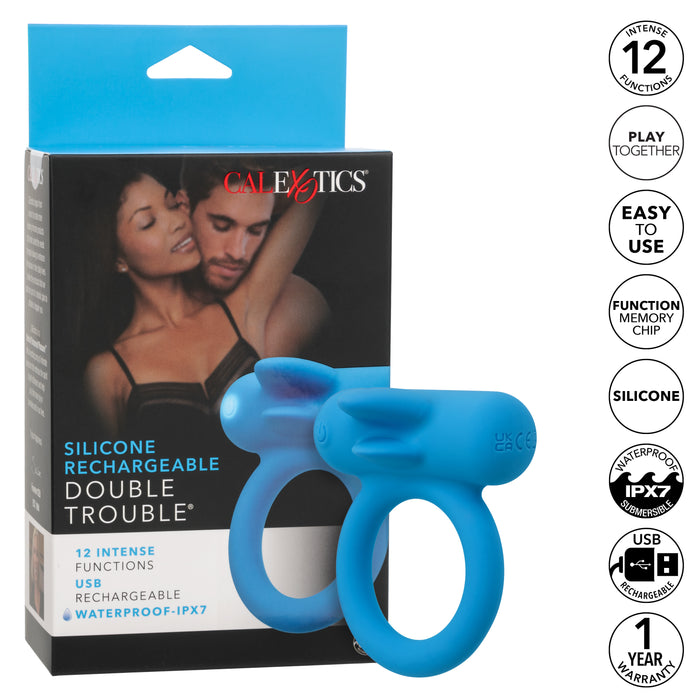 Double Trouble Clit Flicking Couples Vibrating Cock Ring