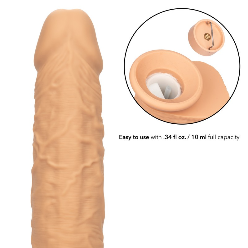 Fuck Stick Rechargeable Vibrating Squirting Dildo with Suction Cup -  Vanilla