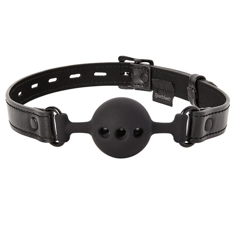 Saffron Black Vegan Leather Breathable Ball Gag
