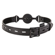Saffron Black Vegan Leather Breathable Ball Gag