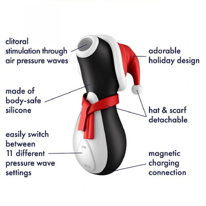 Satisfyer Penguin Holiday Edition Pressure Wave Waterproof Silicone Stimulator