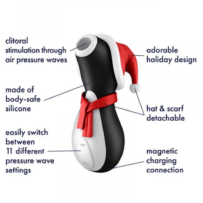 Satisfyer Penguin Holiday Edition Pressure Wave Waterproof Silicone Stimulator