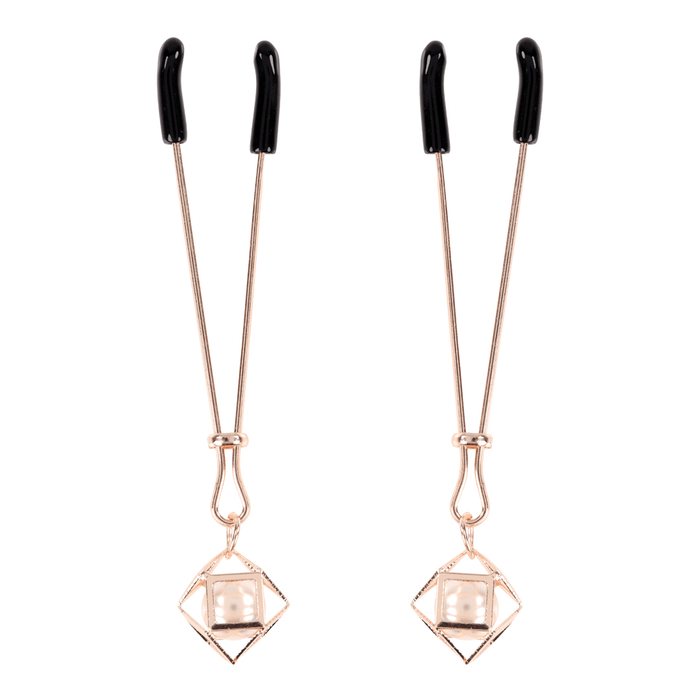 Sex And Mischief Brat Pearl Nipple Clips - Rose Gold