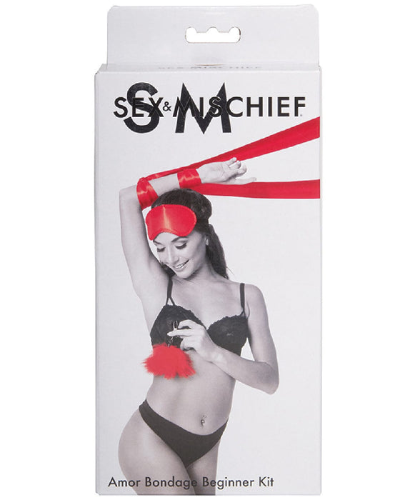 Sportsheets BDSM Kit Sex & Mischief Amor Beginner Red Bondage Kit