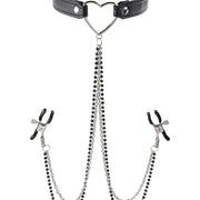 Sex & Mischief Amor Heart Collar and Nipple Jewelry