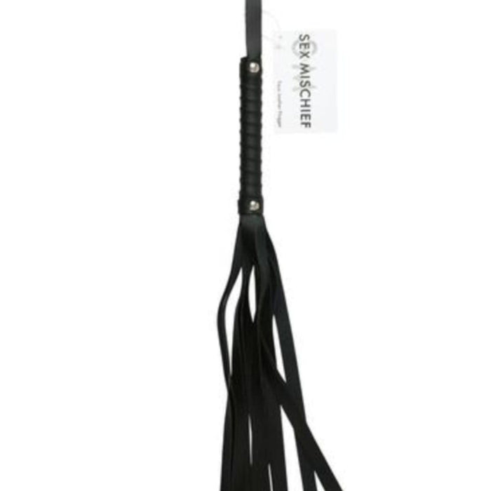 Sportsheets Flogger Sex and Mischief Black Faux Leather Flogger