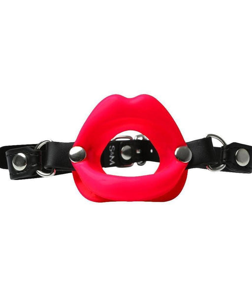 Sportsheets Ball Gag Sex and Mischief Silicone Lip Shaped Mouth Gag - Red