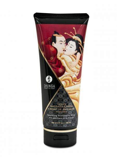 Shunga Massage Oil Strawberry wine Shunga Kissable Massage Cream - Various Flavors 200 ml (7 oz.)