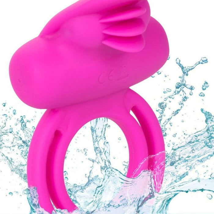 CalExotics Cock Ring Silicone Dual Clit Flicker Cock Ring