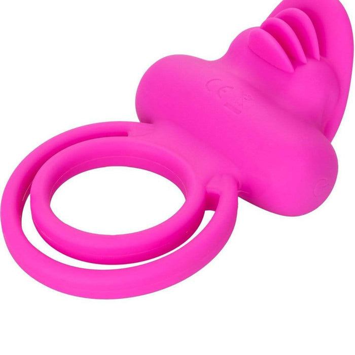 CalExotics Cock Ring Silicone Dual Clit Flicker Cock Ring