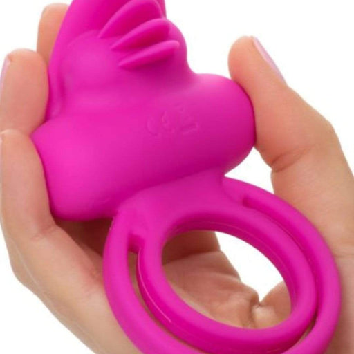 CalExotics Cock Ring Silicone Dual Clit Flicker Cock Ring