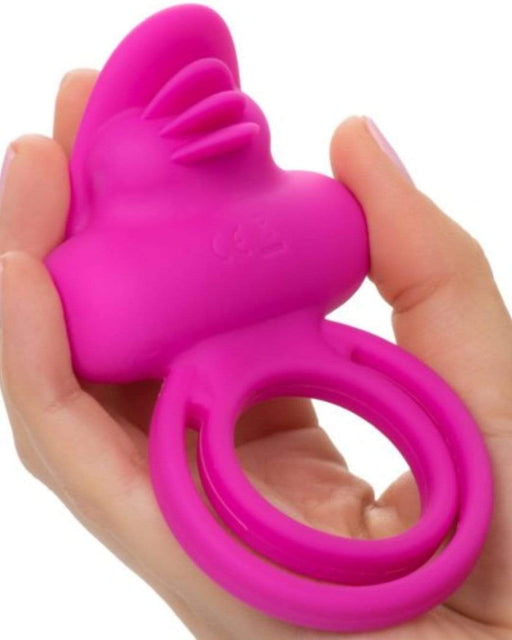 CalExotics Cock Ring Silicone Dual Clit Flicker Cock Ring