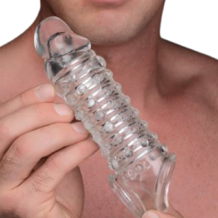 XR Brands Penis Sleeve Size Matters 1.5 Inch Penis Enhancer Sleeve - Clear