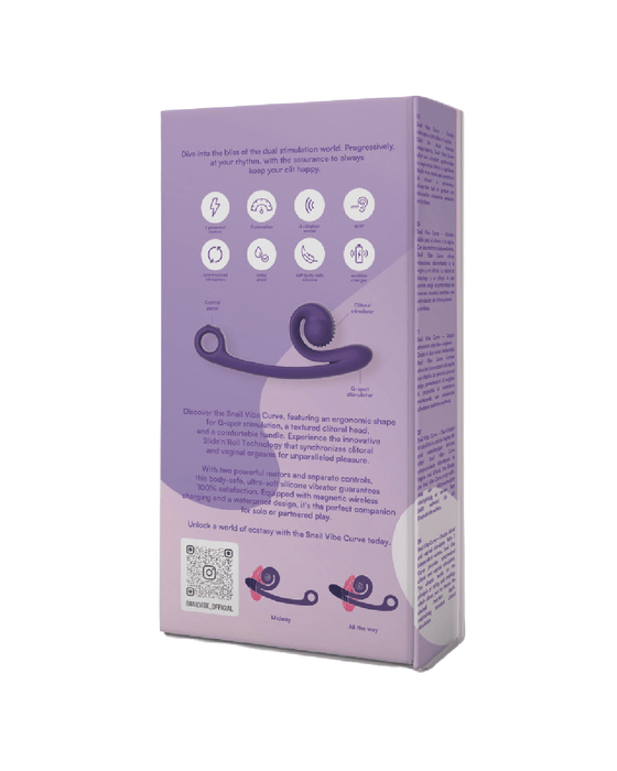 Snail Vibe Vibrator Snail Vibe Curve Ultra Powerful 2 Motor Dual Stimulating Vibrator - Purple