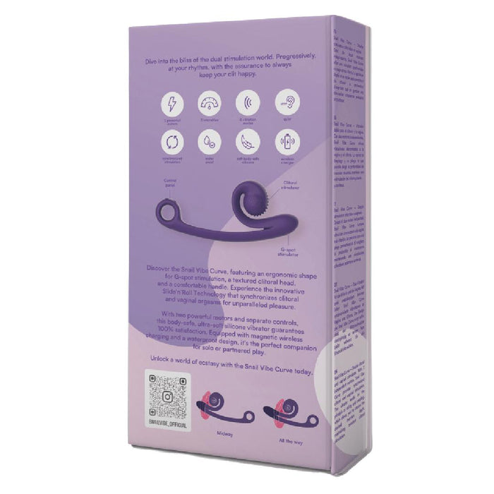 Snail Vibe Curve Ultra Powerful 2 Motor Dual Stimulating Vibrator - Purple