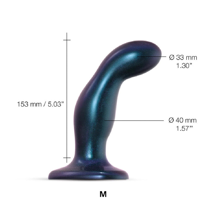 Snaky Silicone Suction Cup Dildo and Butt Plug Hybrid - Metallic Blue