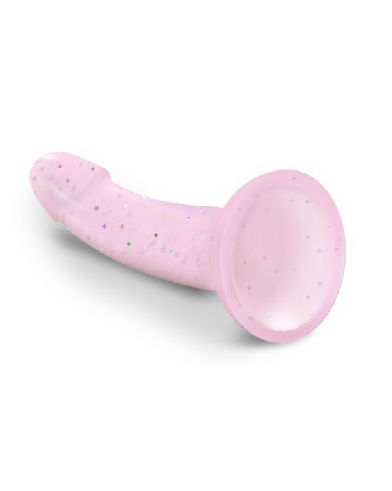 Lovely Planet Dildo Starlight Pink Glitter 7 inch Silicone Dildo