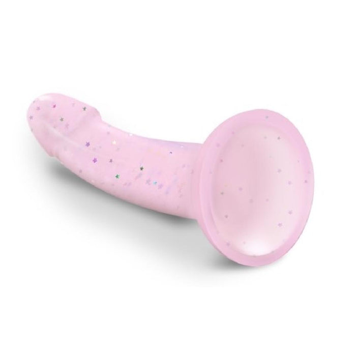 Starlight Pink Glitter 7 inch Silicone Dildo