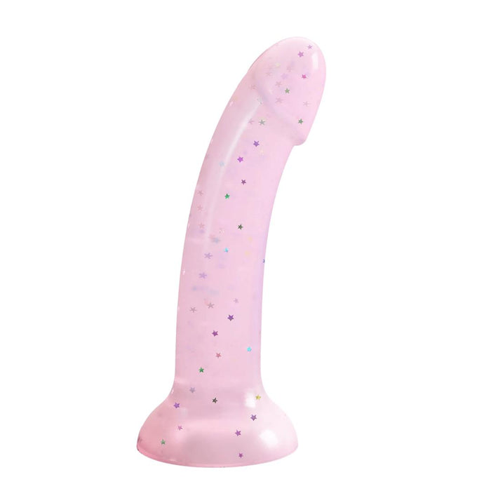 Starlight Pink Glitter 7 inch Silicone Dildo