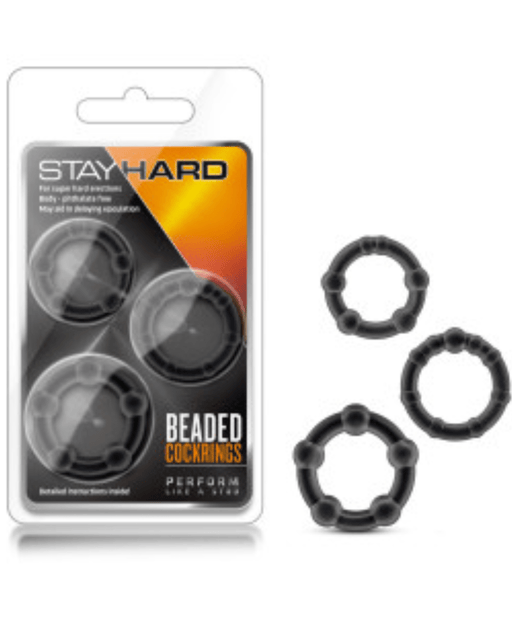 Blush Novelties Cock Ring Stay Hard Beaded Cock Ring 3 Package