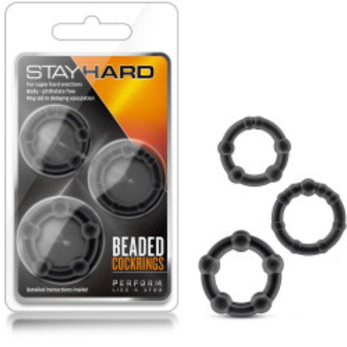 Blush Novelties Cock Ring Stay Hard Beaded Cock Ring 3 Package