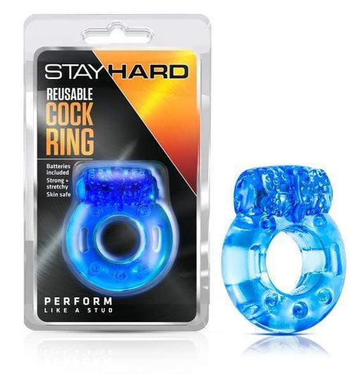 Blush Novelties Cock Ring Stay Hard Reusable Vibrating Cock Ring