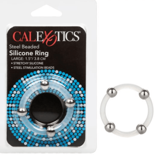 CalExotics Cock Ring Steel Beaded Large Silicone Cock Ring