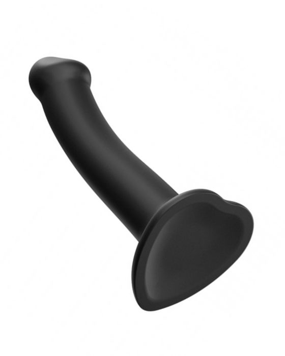 Lovely Planet Dildo Strap-On-Me Semi-Realistic Medium Silicone Dildo - Black