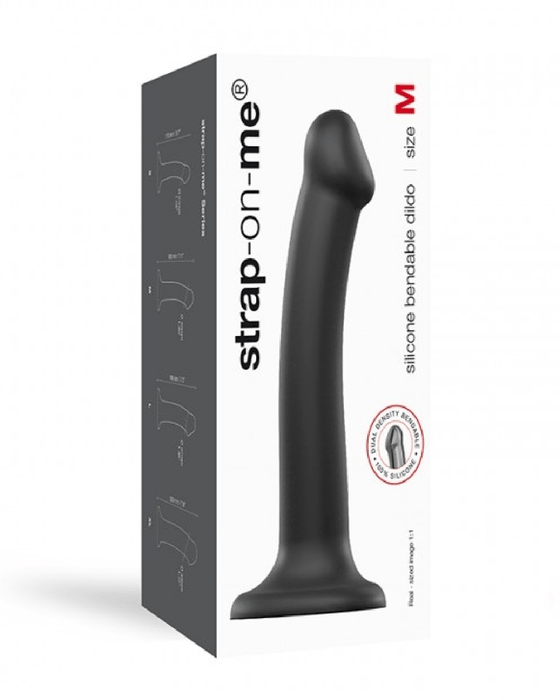 Strap On Me Dildo Strap-On-Me Semi-Realistic Medium Silicone Dildo - Black