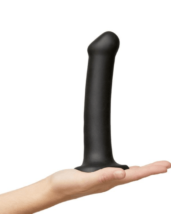 Lovely Planet Dildo Strap-On-Me Semi-Realistic Medium Silicone Dildo - Black