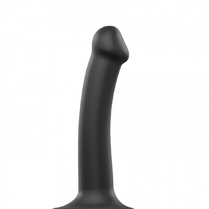 Lovely Planet Dildo Strap-On-Me Semi-Realistic Small Silicone Dildo - Black