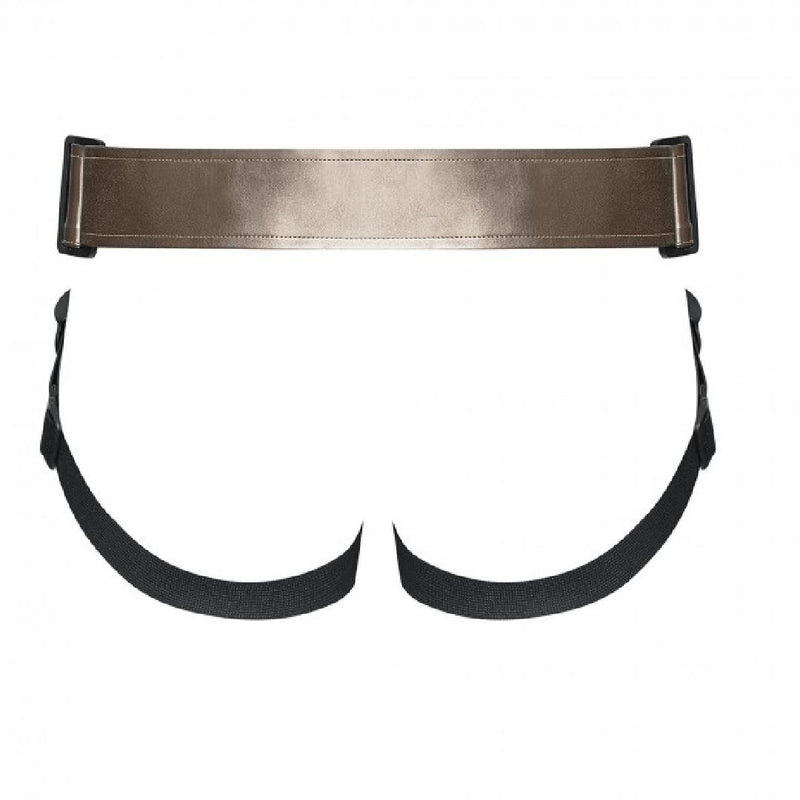 Strap-on-Me Curious Leatherette Harness - Gold
