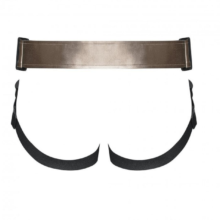 Strap-on-Me Curious Leatherette Harness - Gold