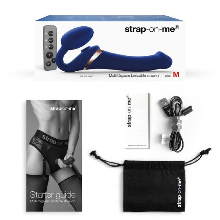 Strap-on-Me Multi Orgasm Bendable Strapless Strap-on with Clitoral Tongue - Medium