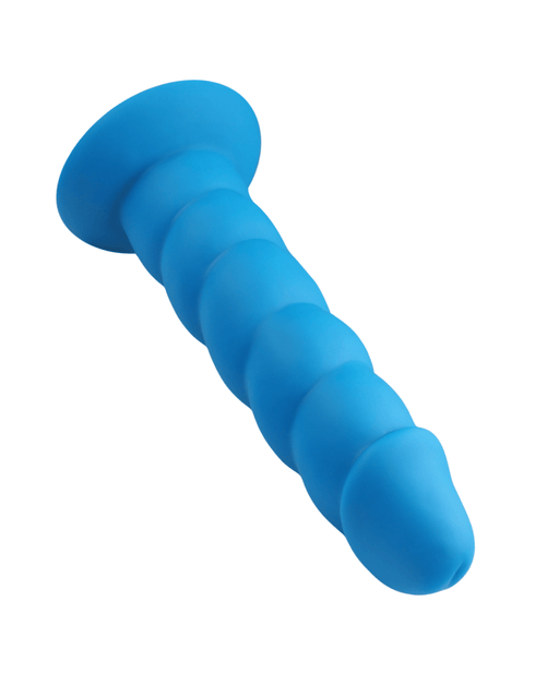 Rock Candy Dildo Suga Daddy 7 Inch Swirled Blue Silicone Dildo