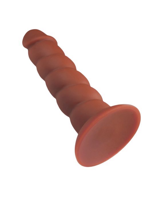 Rock Candy Dildo Suga Daddy 7 Inch Swirled Chocolate Silicone Dildo