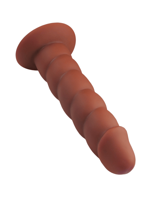 Rock Candy Dildo Suga Daddy 7 Inch Swirled Chocolate Silicone Dildo