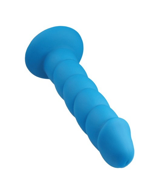 Rock Candy Dildo Suga Daddy 8 Inch Swirled Blue Silicone Dildo