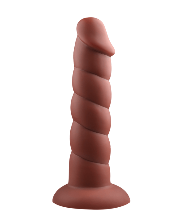 Rock Candy Dildo Suga Daddy 8 Inch Swirled Chocolate Silicone Dildo