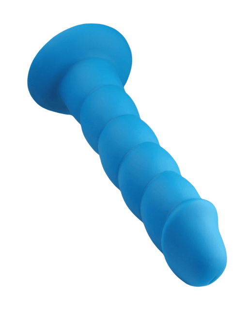 Rock Candy Dildo Suga Daddy 9.5 Inch Swirled Blue Silicone Dildo