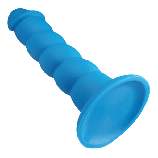 Rock Candy Dildo Suga Daddy 9.5 Inch Swirled Blue Silicone Dildo