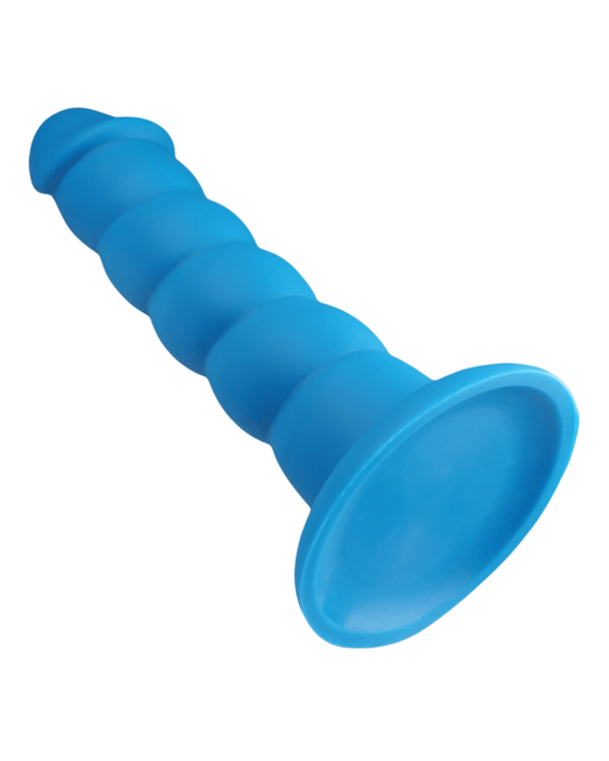 Rock Candy Dildo Suga Daddy 9.5 Inch Swirled Blue Silicone Dildo