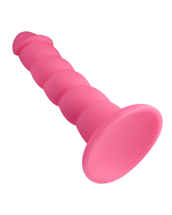 Rock Candy Dildo Suga Daddy 9.5 Inch Swirled Pink Silicone Dildo